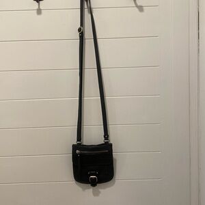 Banana Republic black leather cross body bag